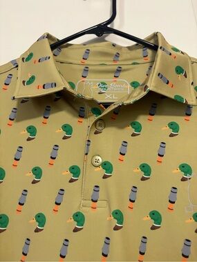 🦆🦆Dive Bomb Industries XL Golf Polo with Green Duck Head Print ⛳️⛳️